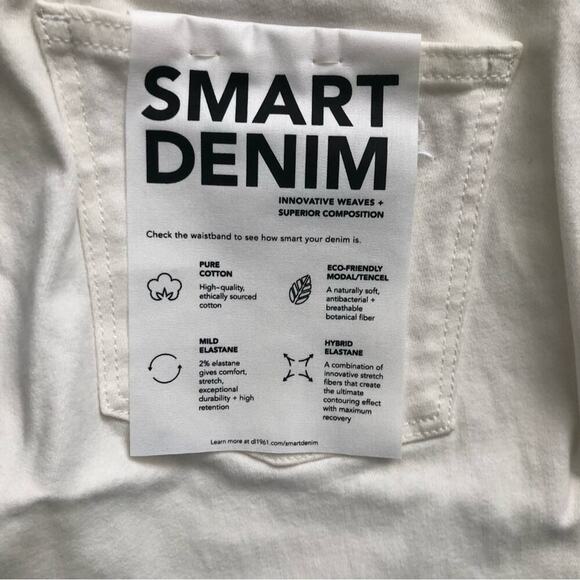 DL1961 Smart Denim Florence Cropped Instasculpt White denim Women’s Size 28 NWT - Picture 9 of 15